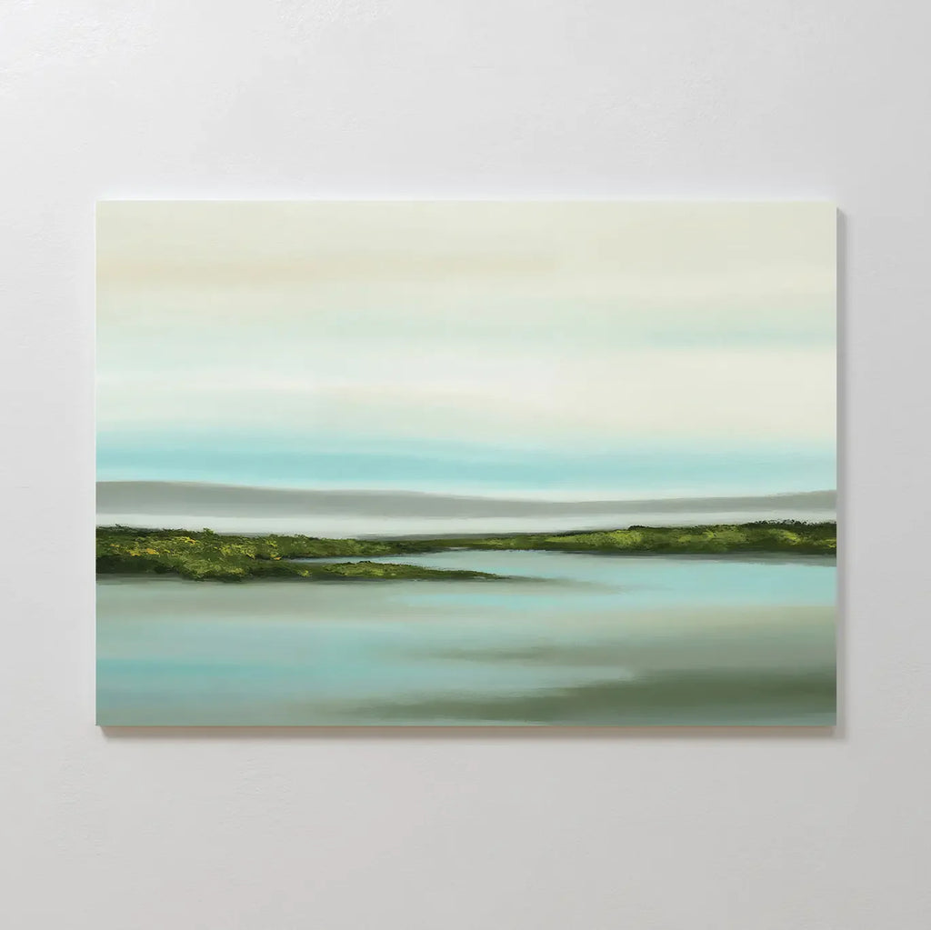 Whispers of the Tidewater – green coastal canvas wall art print by Aspire Prints