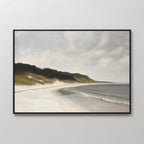 Whispering Tides – beige and white vintage canvas wall art print by Aspire Prints