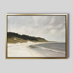 Whispering Tides – beige and white vintage canvas wall art print by Aspire Prints