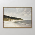 Whispering Tides – beige and white vintage canvas wall art print by Aspire Prints