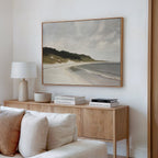 Whispering Tides – beige and white vintage canvas wall art print by Aspire Prints