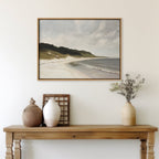 Whispering Tides – beige and white vintage canvas wall art print by Aspire Prints