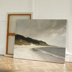 Whispering Tides – beige and white vintage canvas wall art print by Aspire Prints