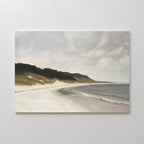 Whispering Tides – beige and white vintage canvas wall art print by Aspire Prints