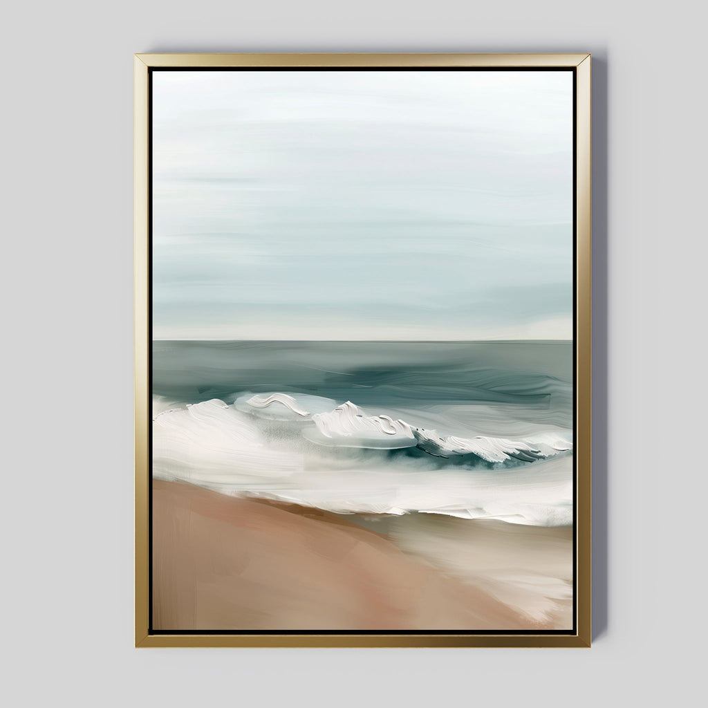 Where the Tide Hushes – blue coastal canvas wall art print by Aspire Prints