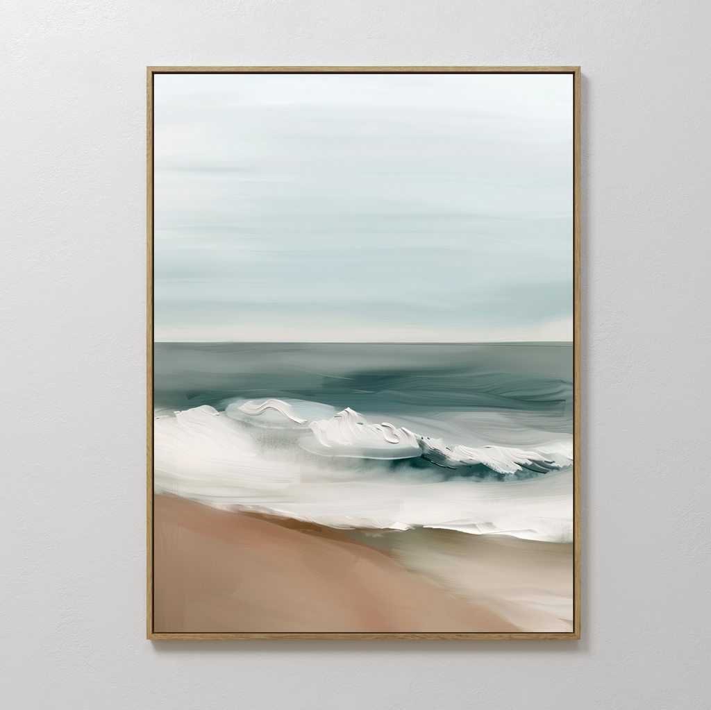 Where the Tide Hushes – blue coastal canvas wall art print by Aspire Prints