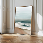 Where the Tide Hushes – blue coastal canvas wall art print by Aspire Prints