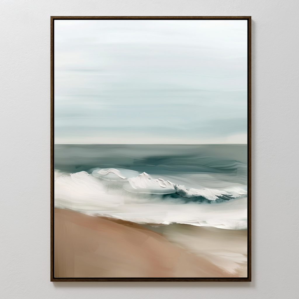 Where the Tide Hushes – blue coastal canvas wall art print by Aspire Prints