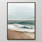 Where the Tide Hushes – blue coastal canvas wall art print by Aspire Prints