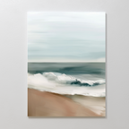 Where the Tide Hushes – blue coastal canvas wall art print by Aspire Prints
