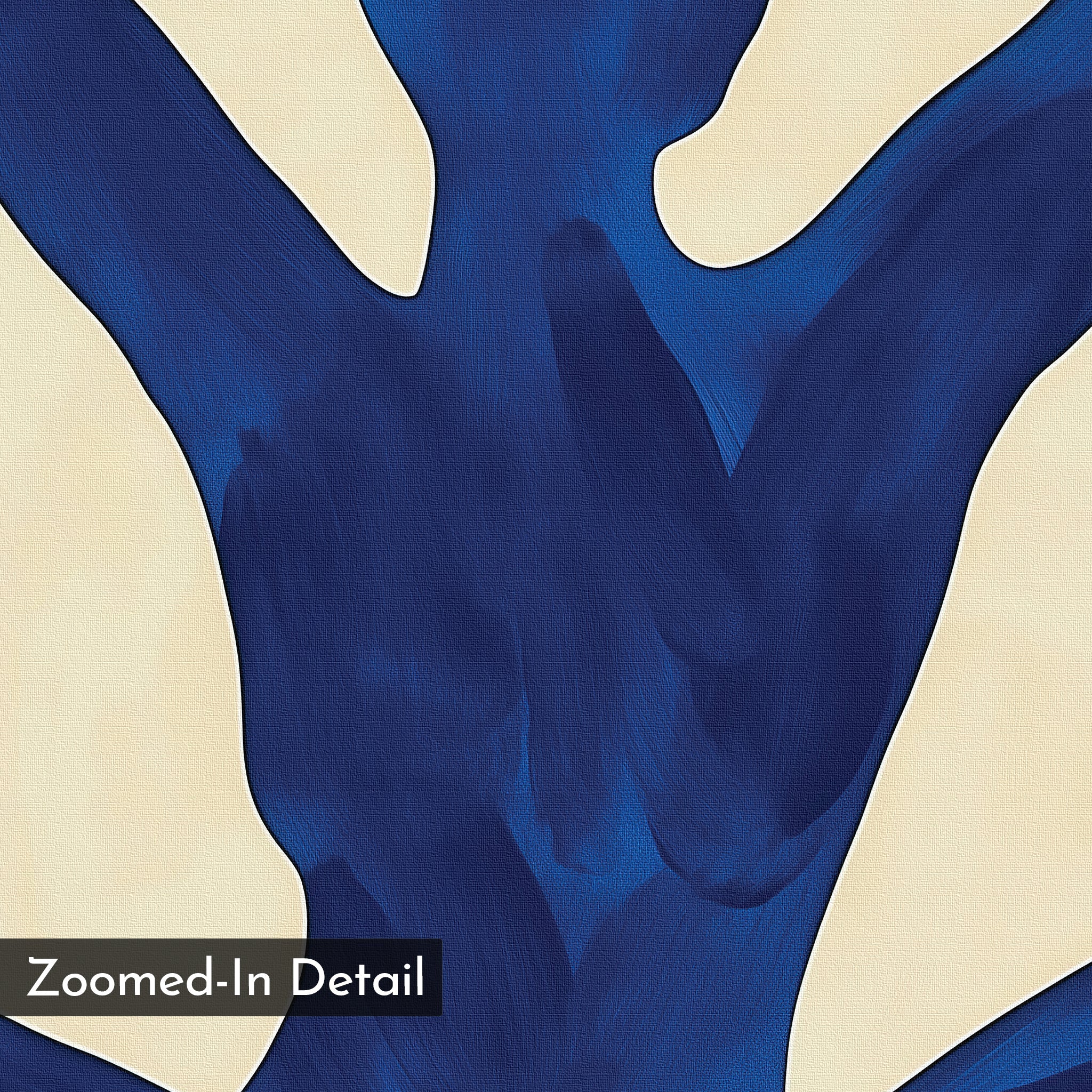 Indigo Repose – blue abstract canvas wall art print by Aspire Prints