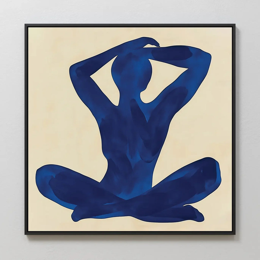 Indigo Repose – blue abstract canvas wall art print by Aspire Prints