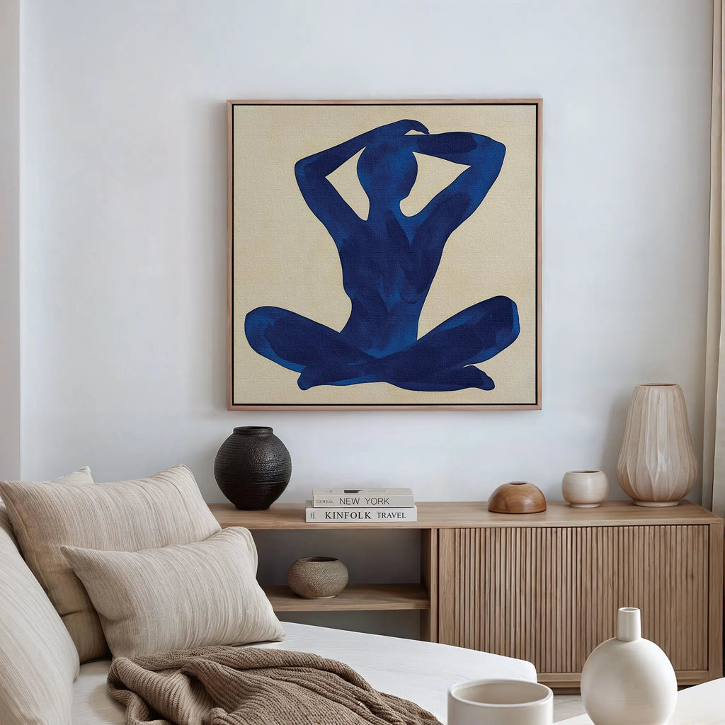 Indigo Repose – blue abstract canvas wall art print by Aspire Prints