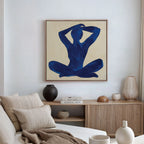 Indigo Repose – blue abstract canvas wall art print by Aspire Prints