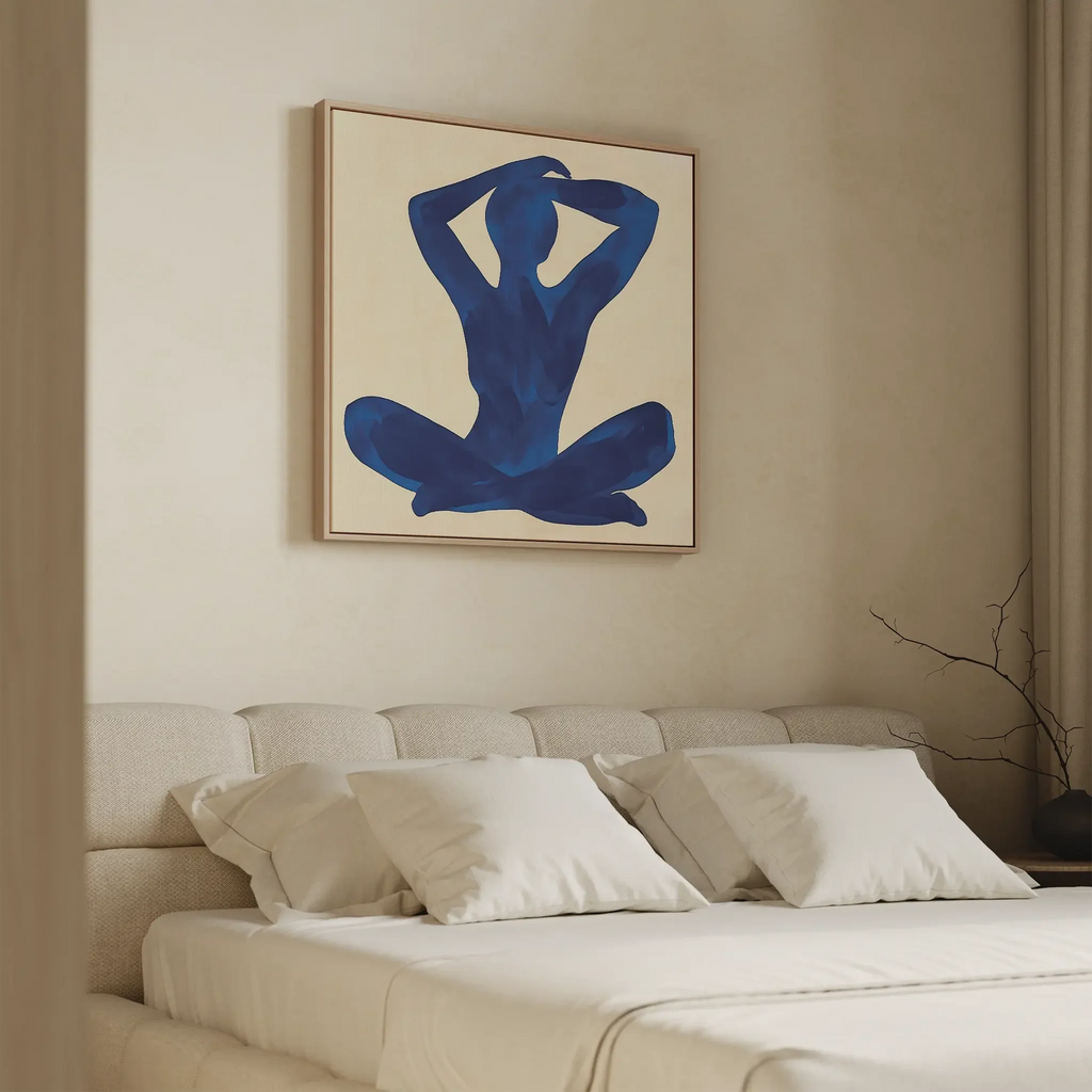 Indigo Repose – blue abstract canvas wall art print by Aspire Prints