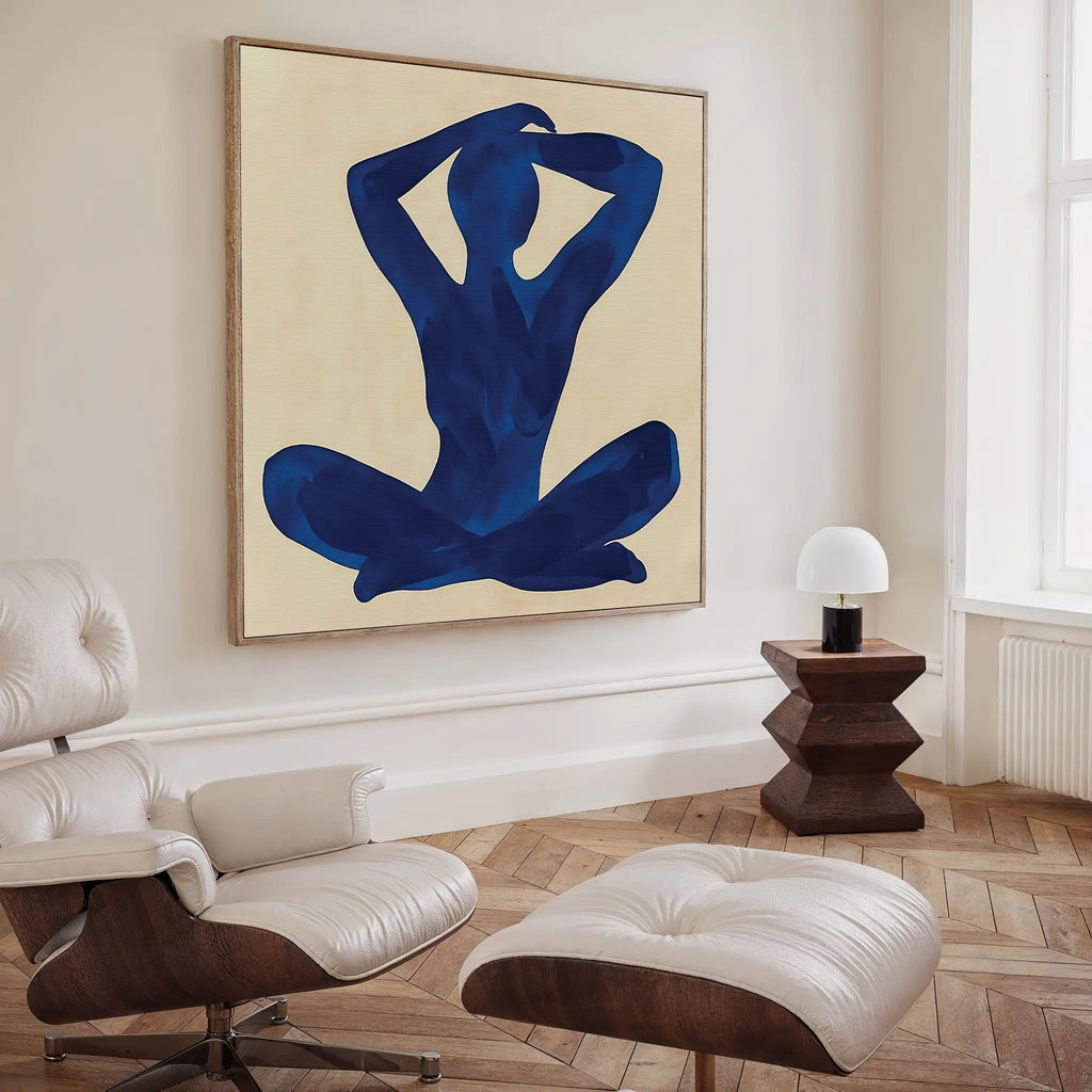 Indigo Repose – blue abstract canvas wall art print by Aspire Prints