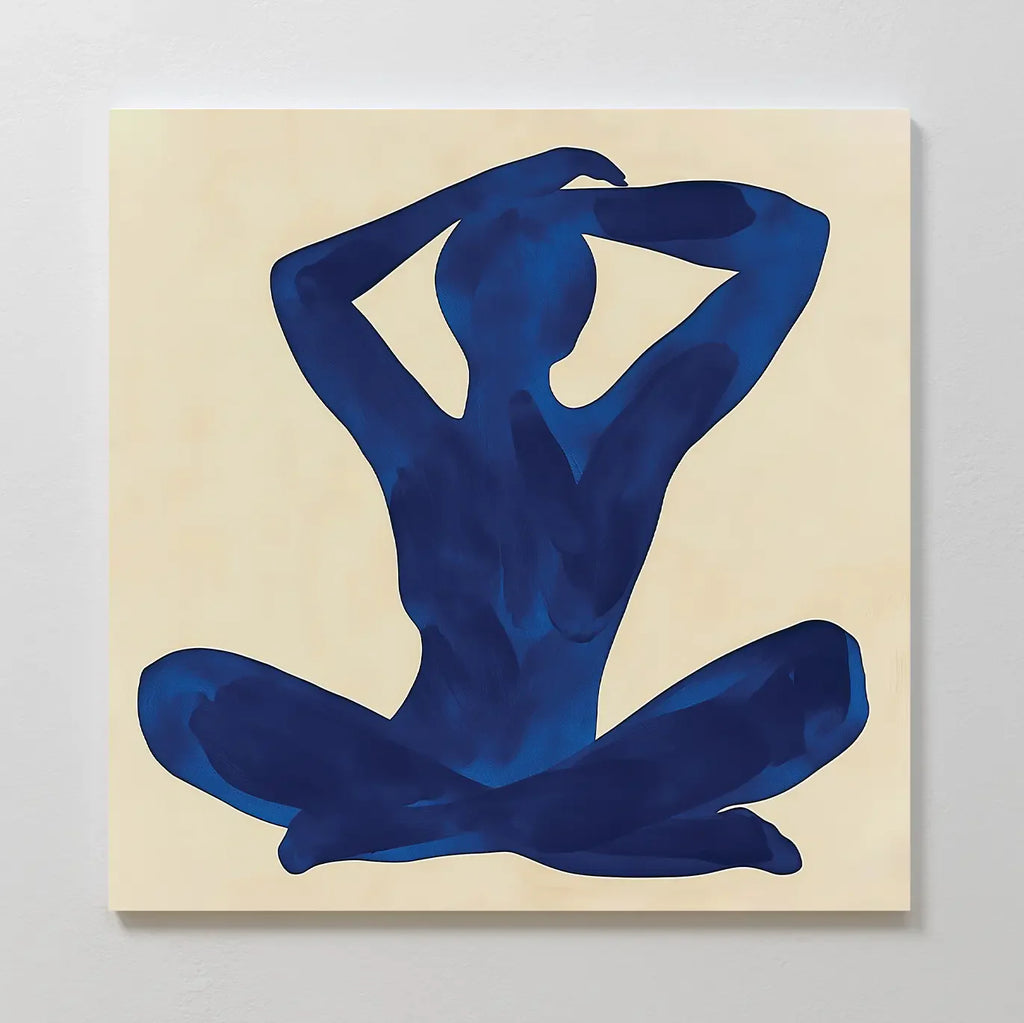 Indigo Repose – blue abstract canvas wall art print by Aspire Prints
