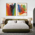 Chromatic Whispers Diptych – Set of 2 Canvas Prints set of 2 – neutral-toned abstract canvas wall art by Aspire Prints