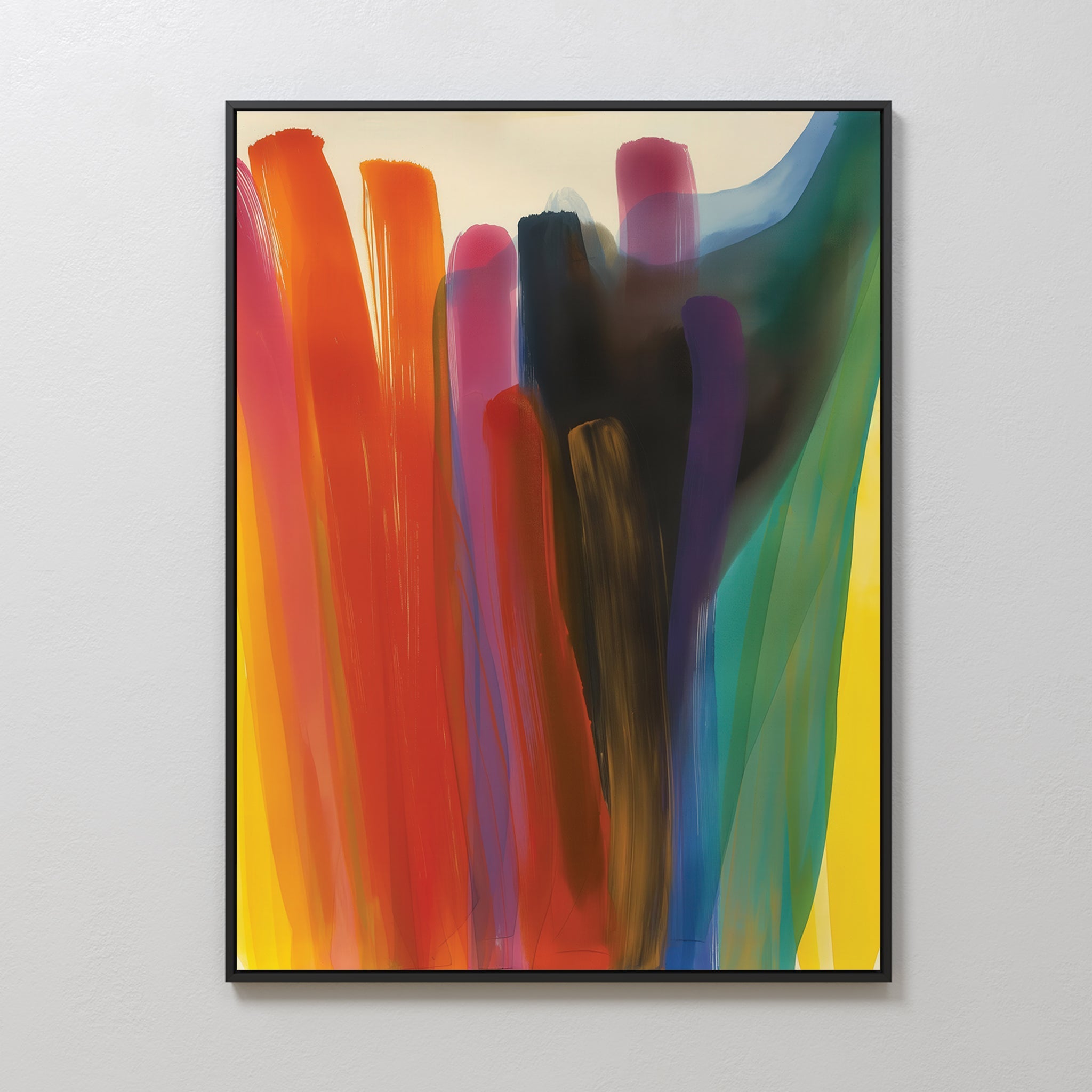 Chromatic Surge – multicolour abstract canvas wall art print by Aspire Prints