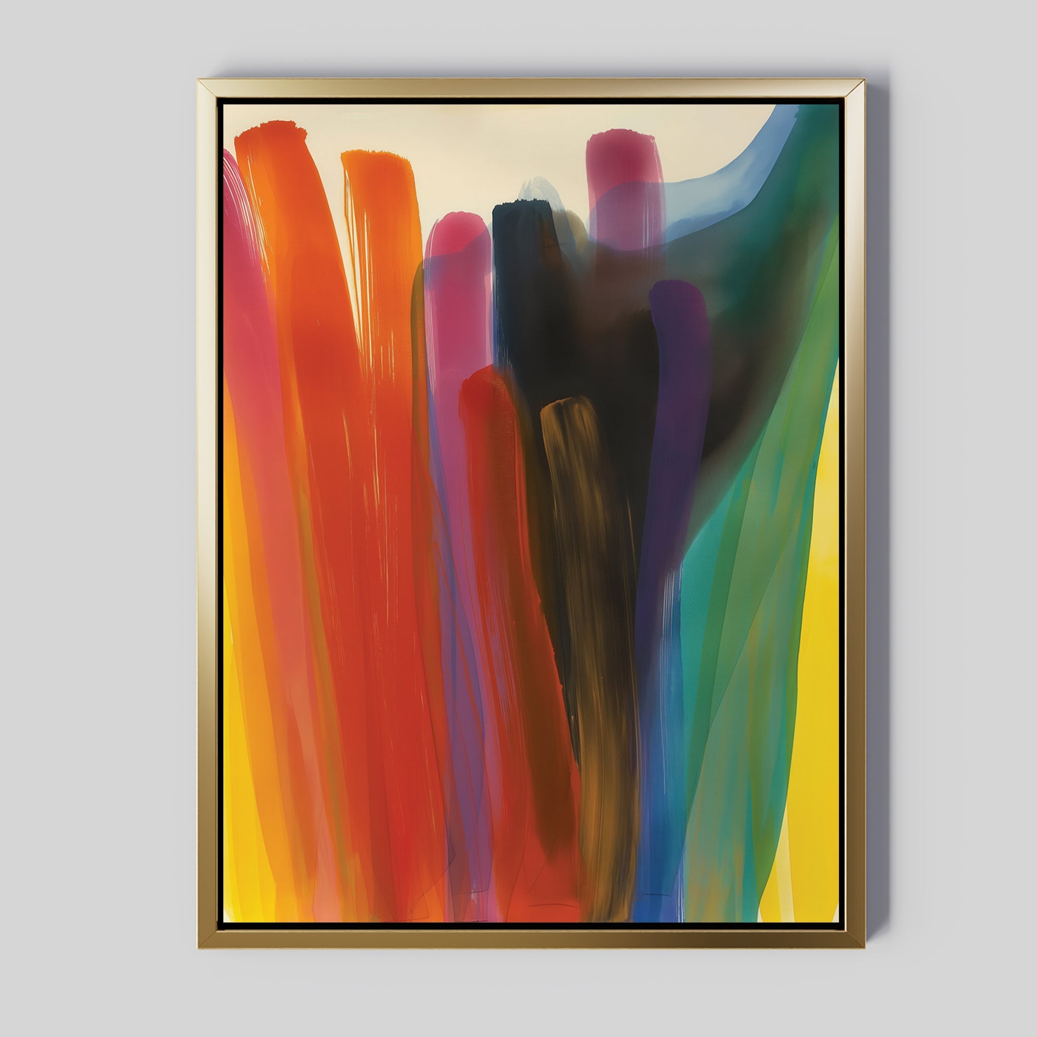 Chromatic Surge – multicolour abstract canvas wall art print by Aspire Prints