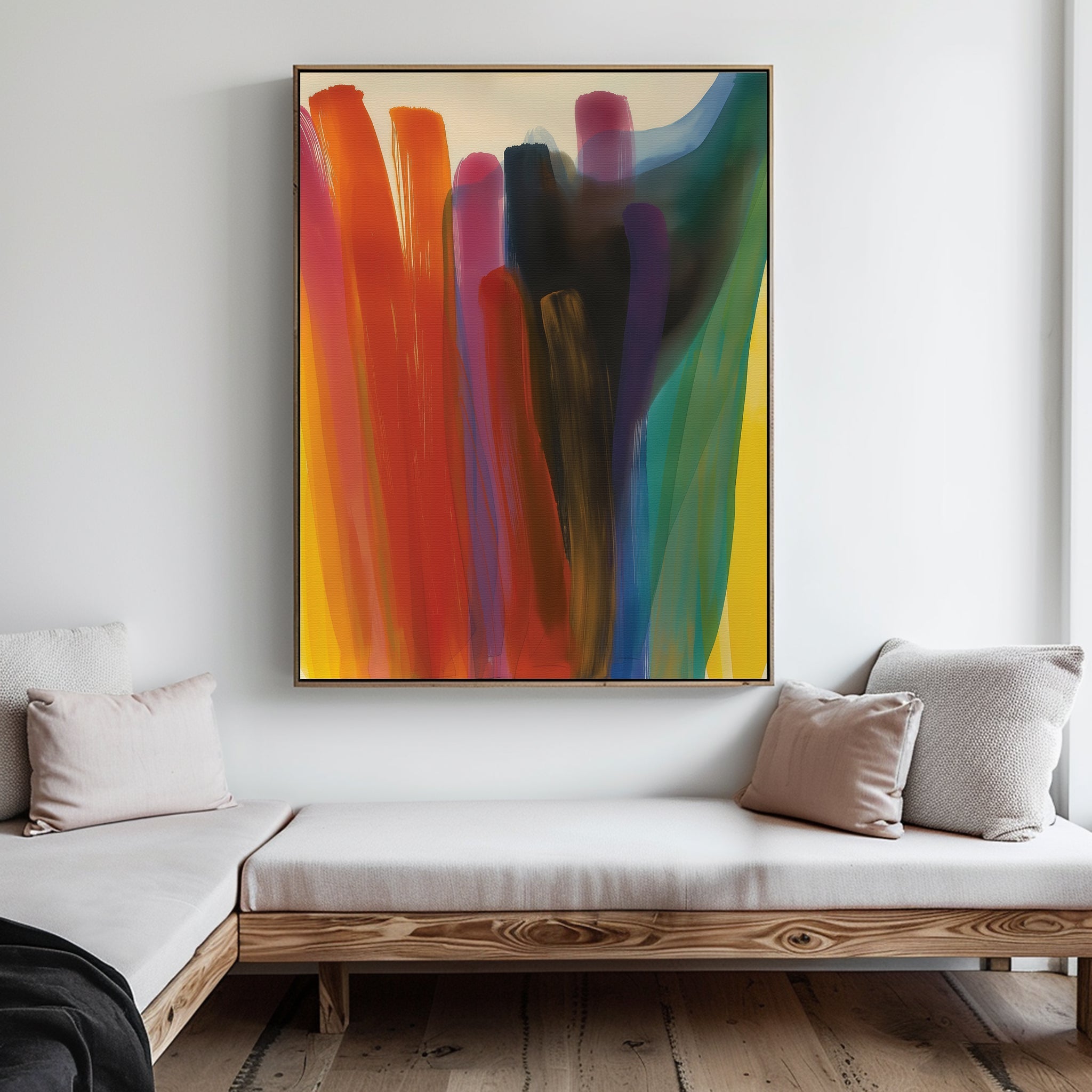 Chromatic Surge – multicolour abstract canvas wall art print by Aspire Prints