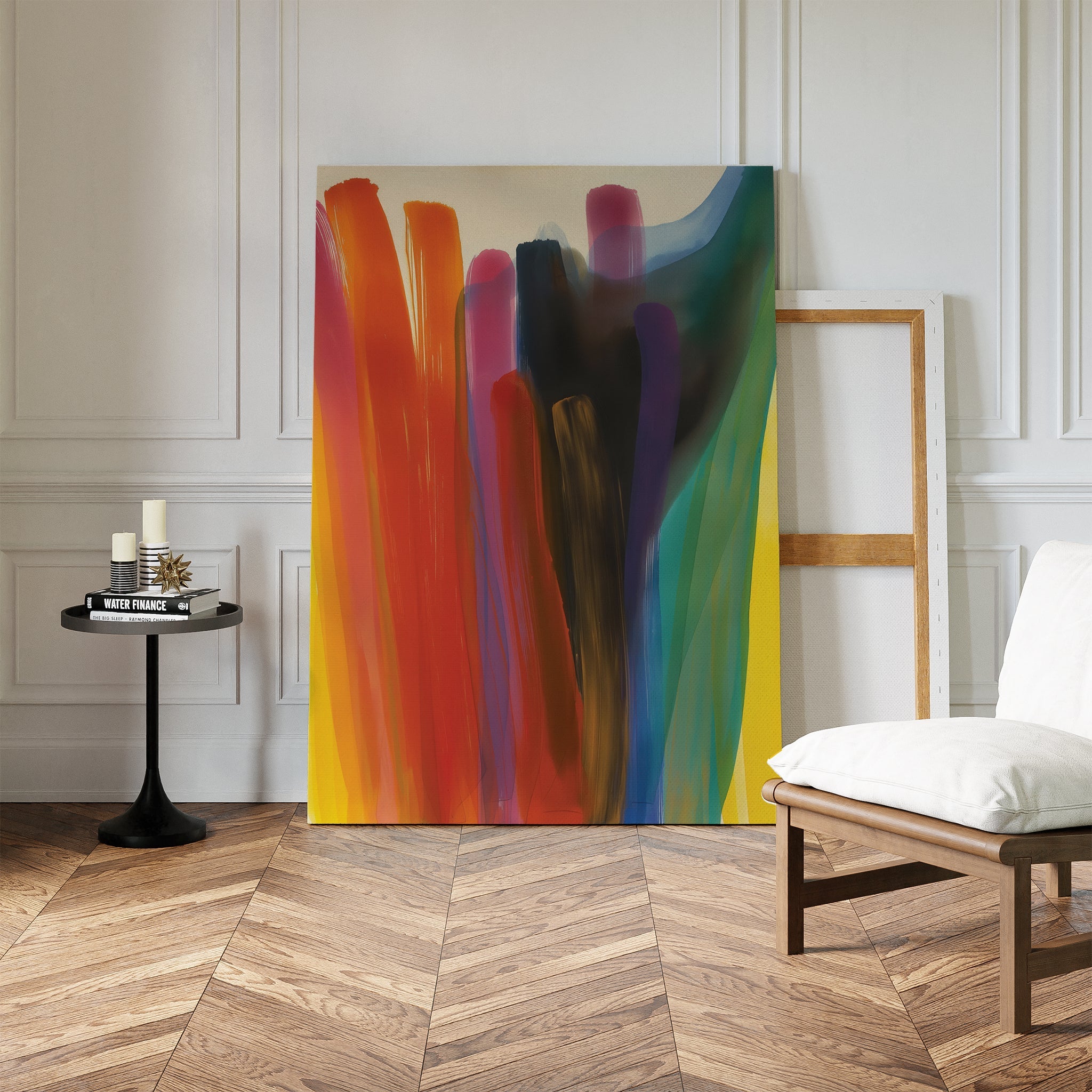 Chromatic Surge – multicolour abstract canvas wall art print by Aspire Prints