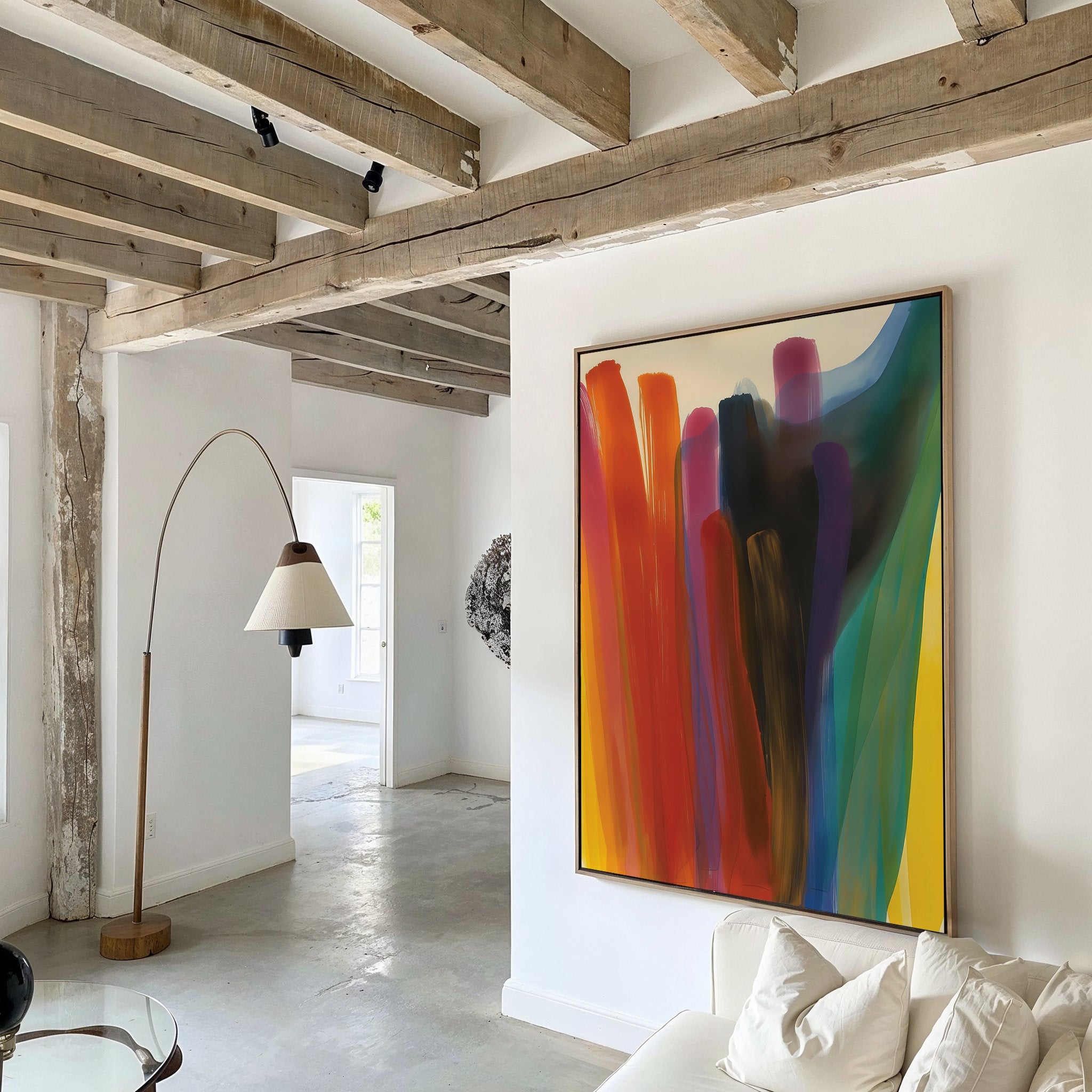 Chromatic Surge – multicolour abstract canvas wall art print by Aspire Prints