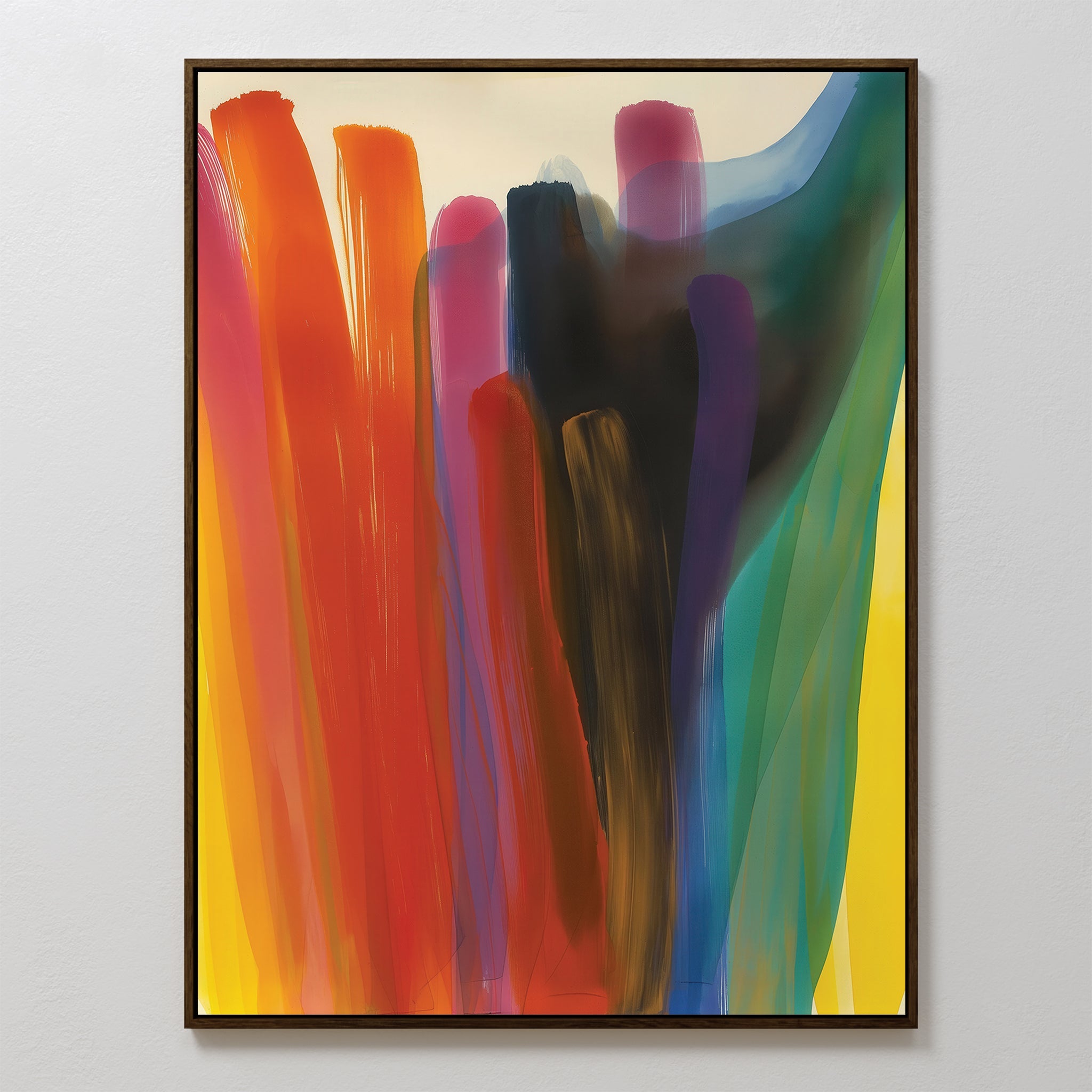 Chromatic Surge – multicolour abstract canvas wall art print by Aspire Prints