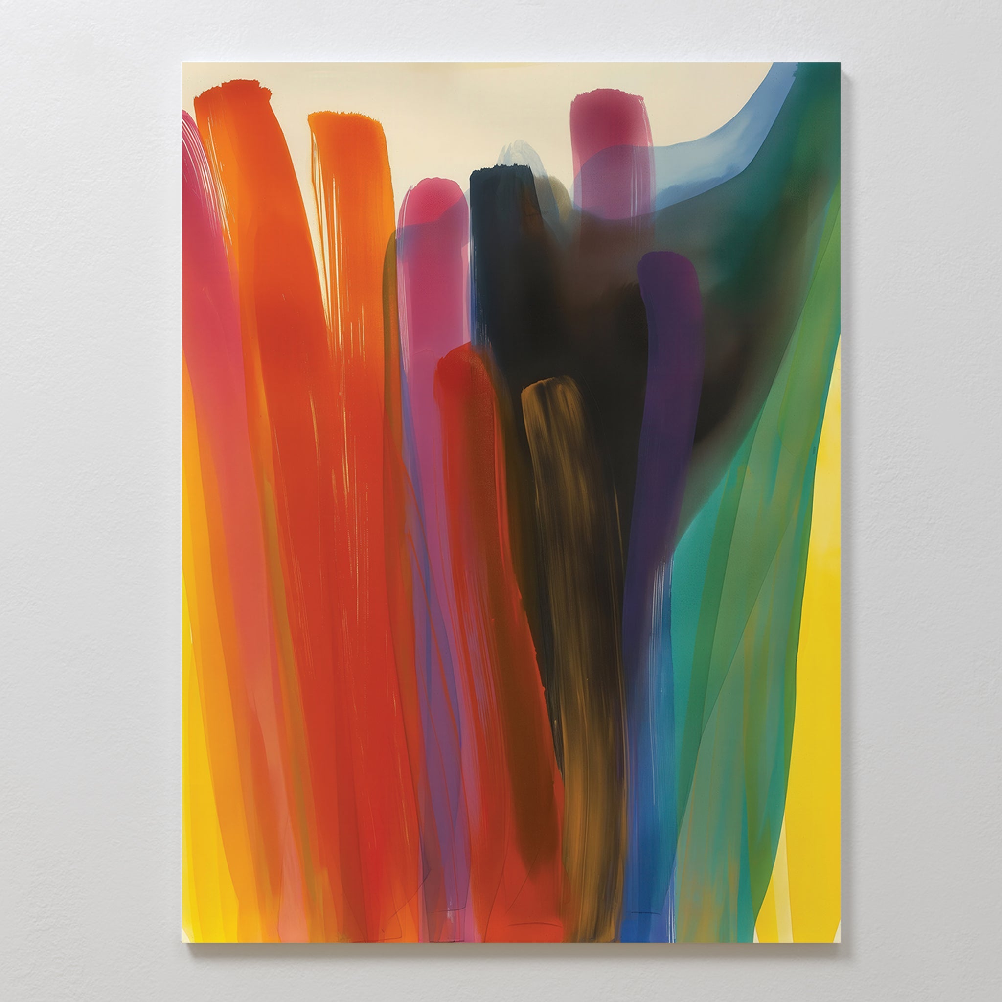Chromatic Surge – multicolour abstract canvas wall art print by Aspire Prints