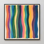 Chromatic Currents – multicolour abstract canvas wall art print by Aspire Prints
