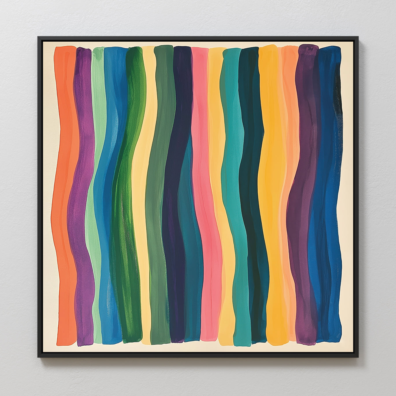 Chromatic Currents – multicolour abstract canvas wall art print by Aspire Prints