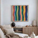 Chromatic Currents – multicolour abstract canvas wall art print by Aspire Prints