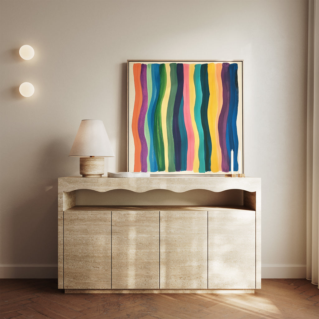 Chromatic Currents – multicolour abstract canvas wall art print by Aspire Prints