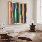 Chromatic Currents – multicolour abstract canvas wall art print by Aspire Prints