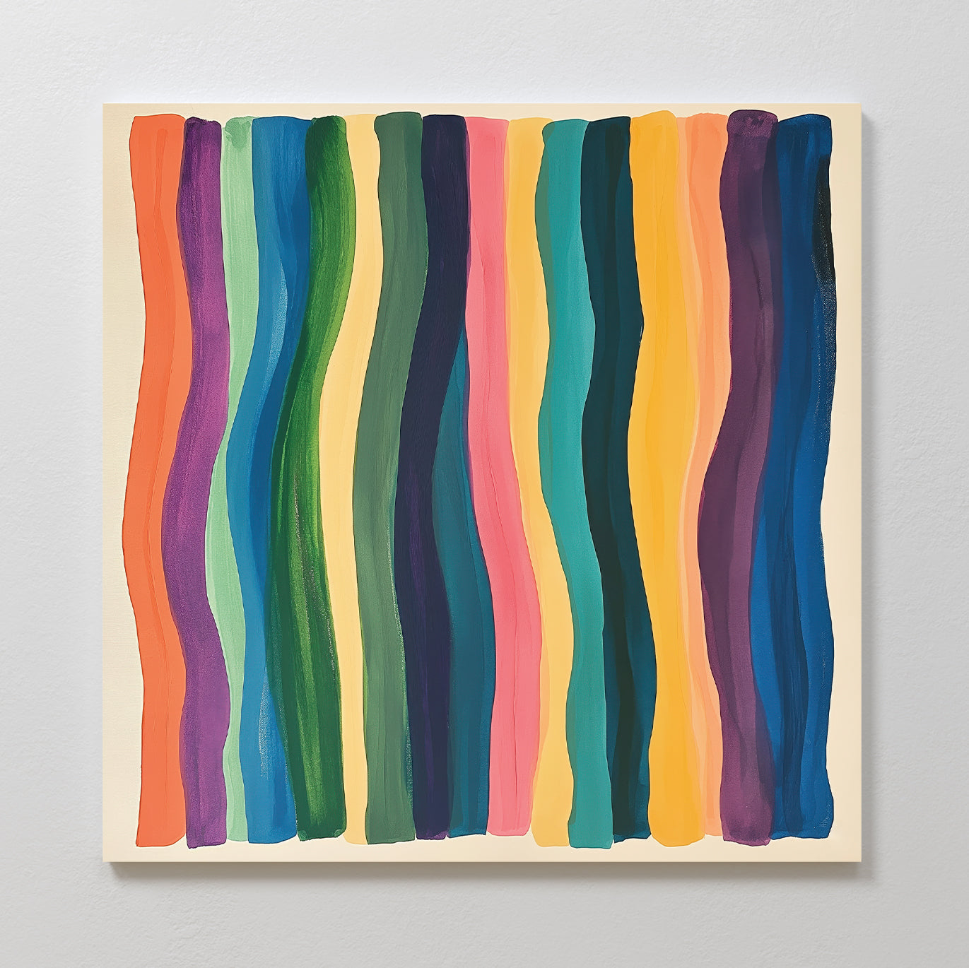 Chromatic Currents – multicolour abstract canvas wall art print by Aspire Prints