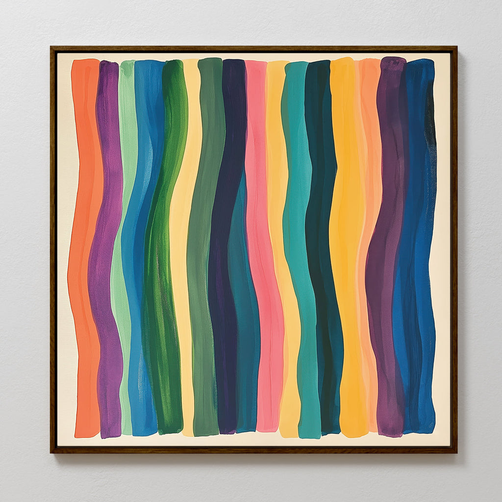 Chromatic Currents – multicolour abstract canvas wall art print by Aspire Prints
