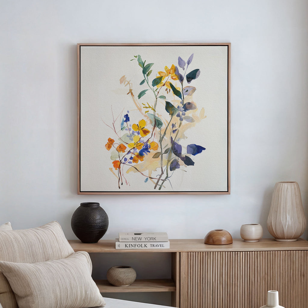 Whispers of the Wildwood Canvas Print – multicolour botanical canvas wall art print by Aspire Prints