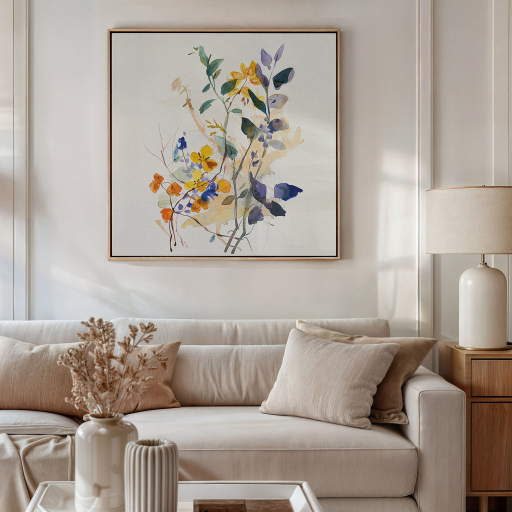 Whispers of the Wildwood Canvas Print – multicolour botanical canvas wall art print by Aspire Prints