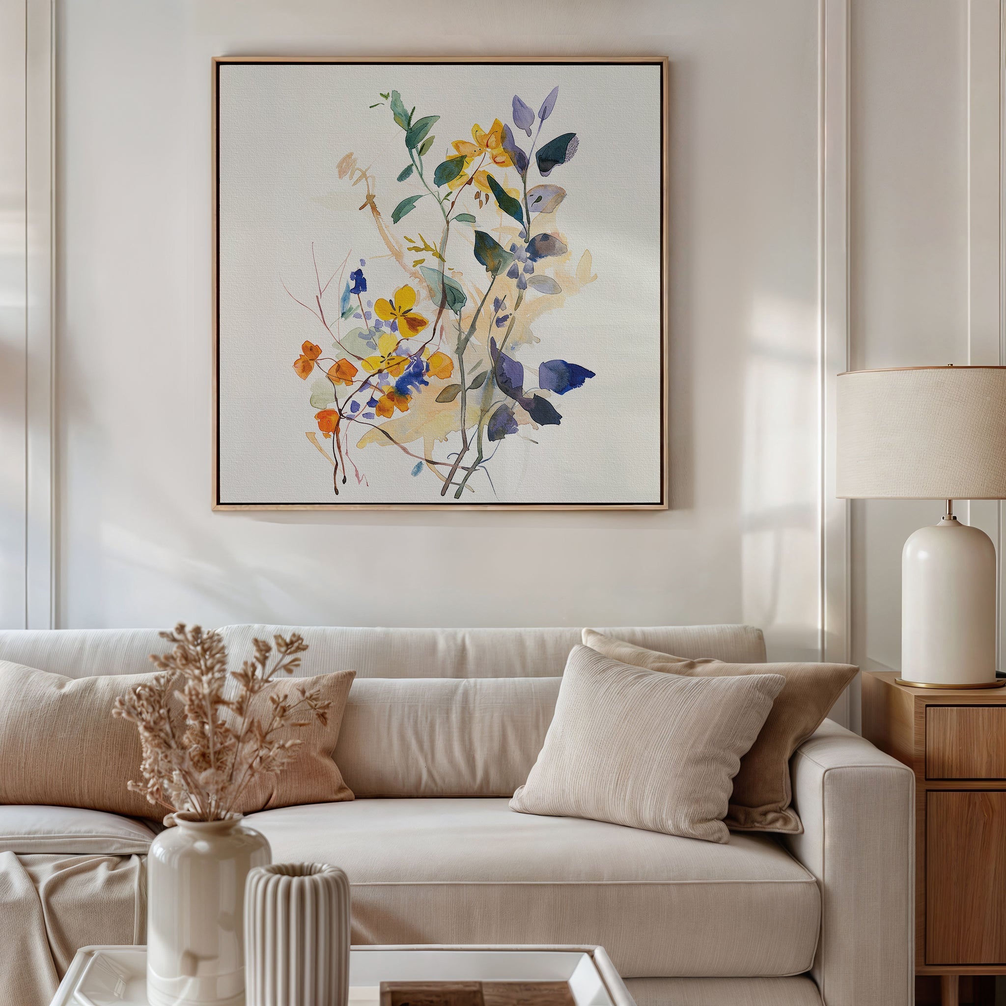 Whispers of the Wildwood Canvas Print – multicolour botanical canvas wall art print by Aspire Prints