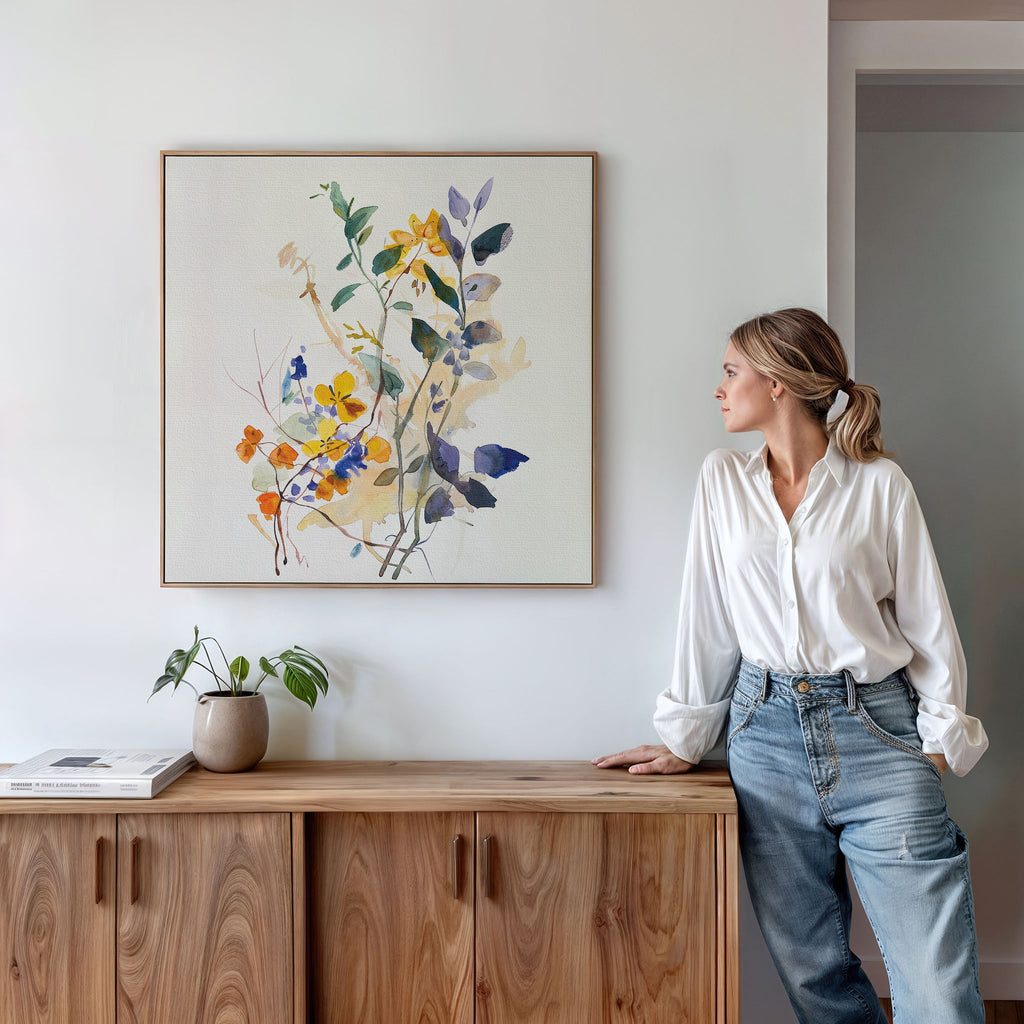 Whispers of the Wildwood Canvas Print – multicolour botanical canvas wall art print by Aspire Prints
