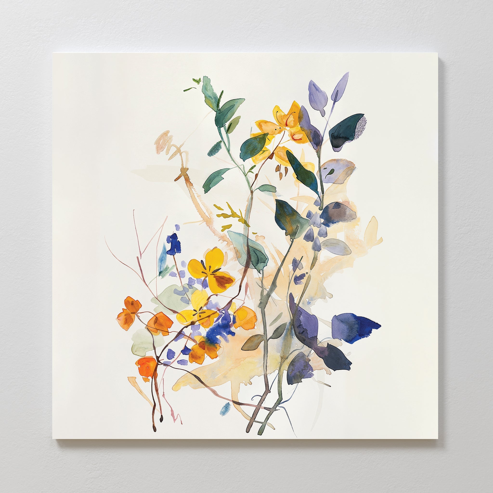 Whispers of the Wildwood Canvas Print – multicolour botanical canvas wall art print by Aspire Prints