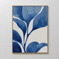 Indigo Whispers in Bloom – neutral-toned botanical canvas wall art print by Aspire Prints