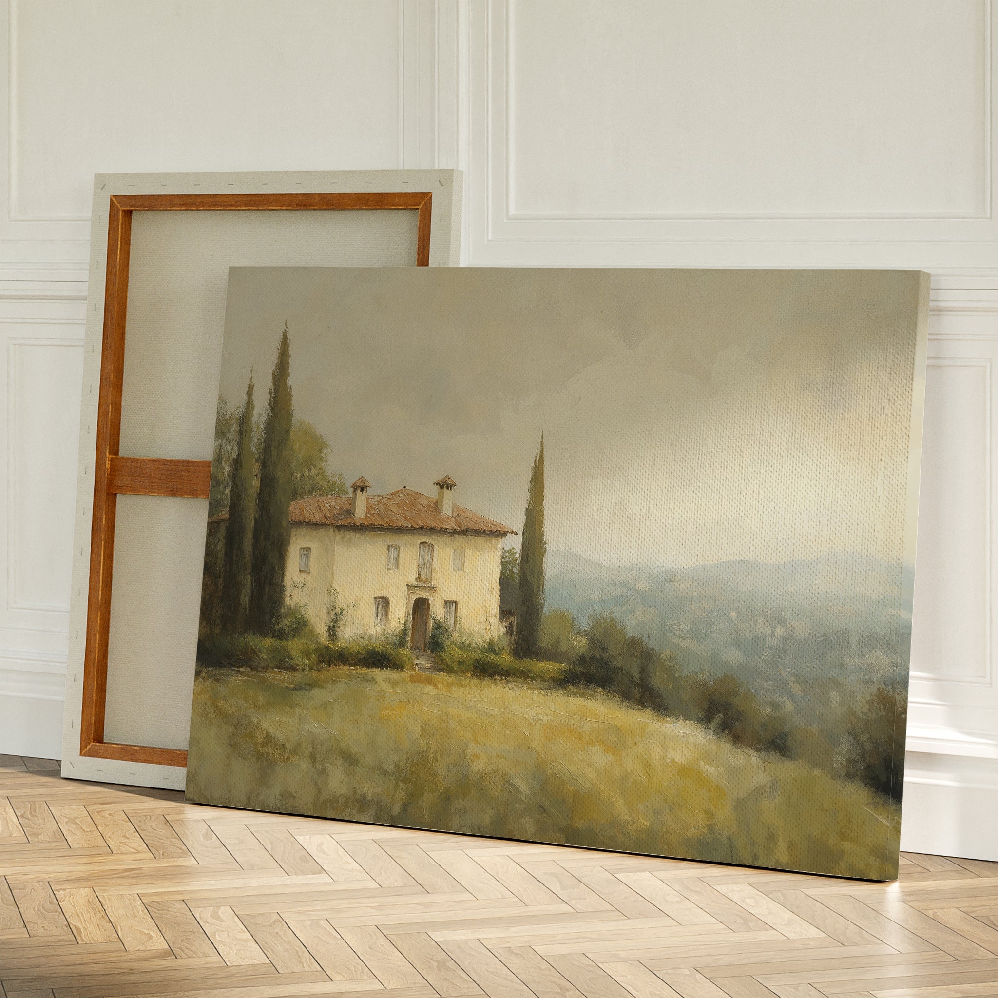 Whispers of Tuscany – green vintage canvas wall art print by Aspire Prints