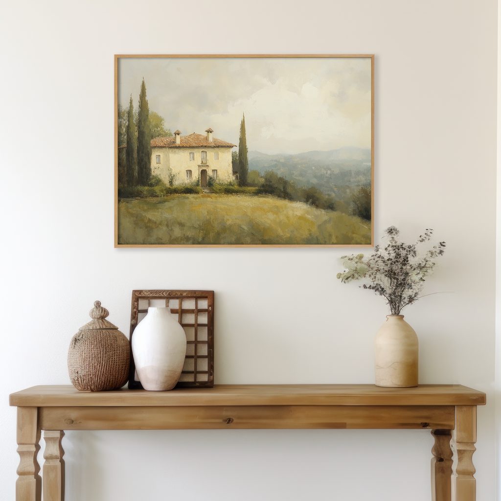 Whispers of Tuscany – green vintage canvas wall art print by Aspire Prints