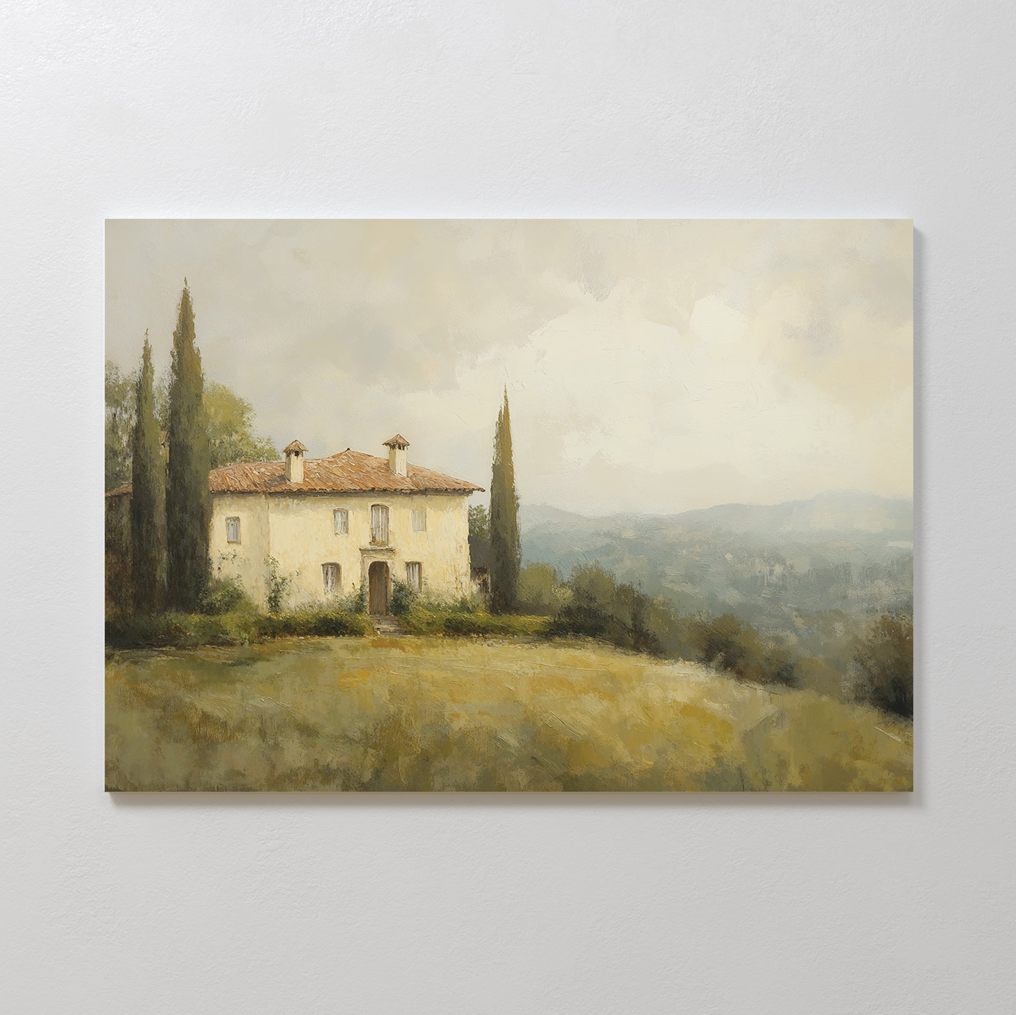 Whispers of Tuscany – green vintage canvas wall art print by Aspire Prints