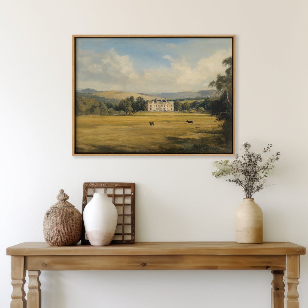 Whispers of the Golden Meadow Canvas Print – green vintage canvas wall art print by Aspire Prints