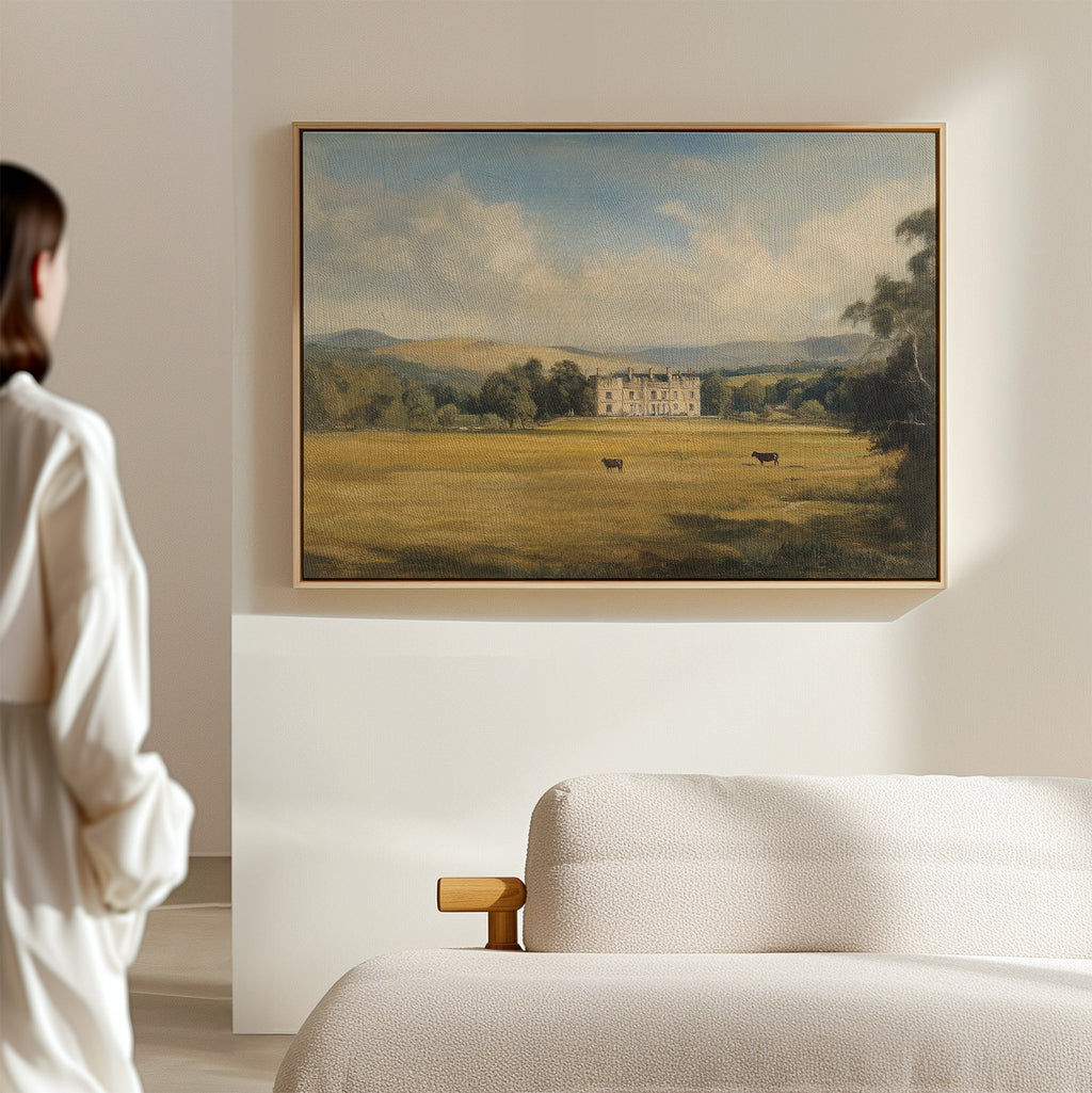 Whispers of the Golden Meadow Canvas Print – green vintage canvas wall art print by Aspire Prints