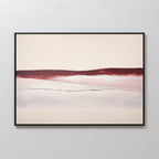 Crimson Horizon Reverie – beige and white landscape canvas wall art print by Aspire Prints