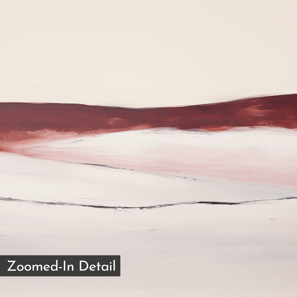 Crimson Horizon Reverie – beige and white landscape canvas wall art print by Aspire Prints