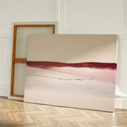 Crimson Horizon Reverie – beige and white landscape canvas wall art print by Aspire Prints